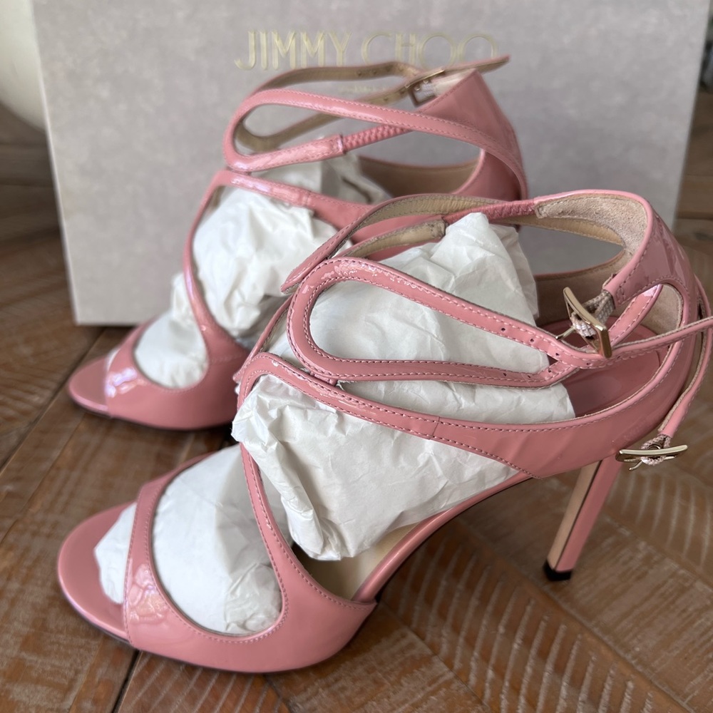 Sunset Peach Jimmy Choo Patent Sandals